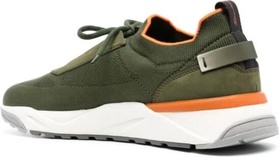 Santoni Sneakers met colourblocking Groen