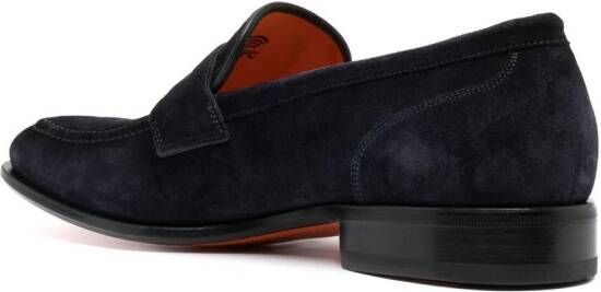 Santoni Suède loafers Blauw