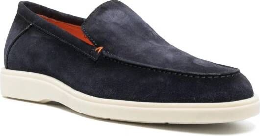 Santoni Suède loafers Blauw