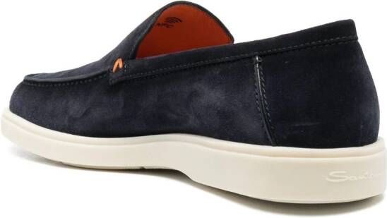 Santoni Suède loafers Blauw