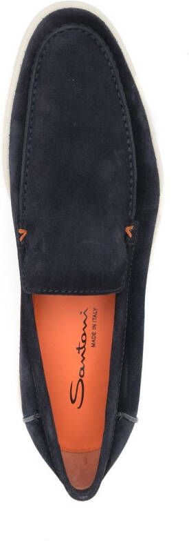 Santoni Suède loafers Blauw