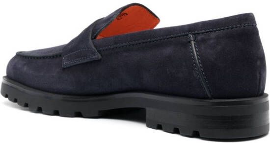 Santoni Suède loafers Blauw