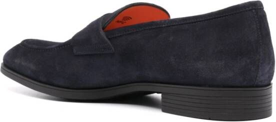 Santoni Suède loafers Blauw