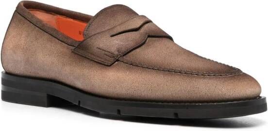 Santoni Suède loafers Bruin