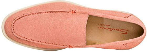 Santoni Suède loafers Roze