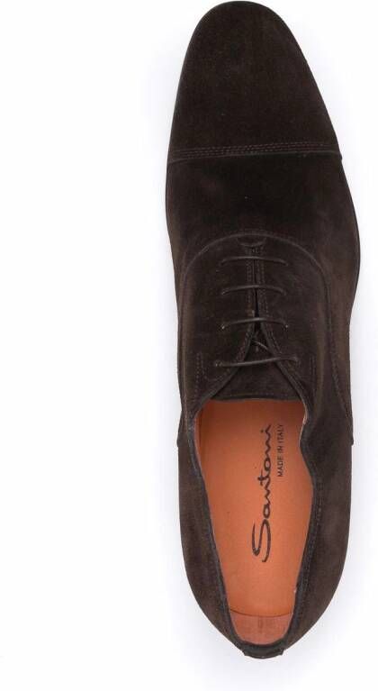 Santoni Suède Oxford schoenen Bruin