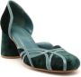 Sarah Chofakian Albert 55 fluwelen pumps Groen - Thumbnail 2