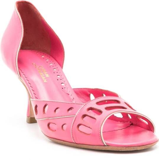 Sarah Chofakian Chanbon leren pumps Roze