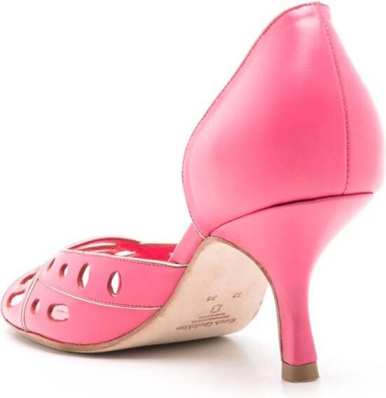 Sarah Chofakian Chanbon leren pumps Roze