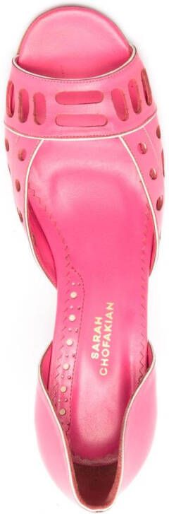 Sarah Chofakian Chanbon leren pumps Roze