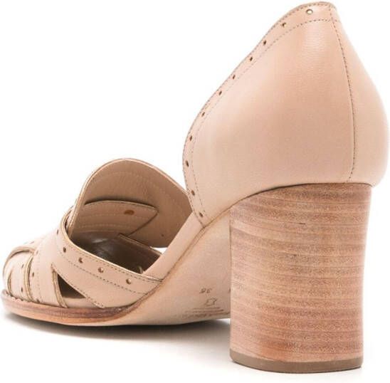 Sarah Chofakian Colette leren pumps Beige