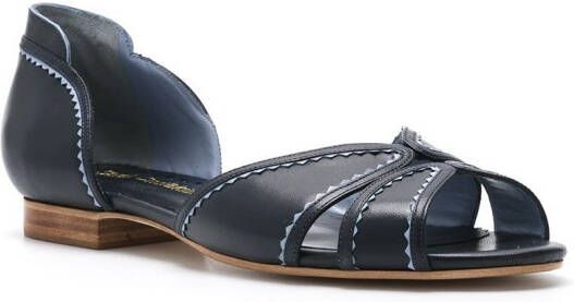 Sarah Chofakian leather flat sandals Blauw