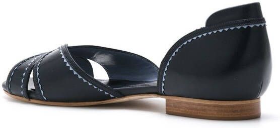 Sarah Chofakian leather flat sandals Blauw