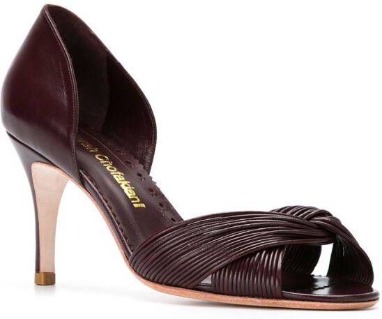 Sarah Chofakian lederen pumps Bruin