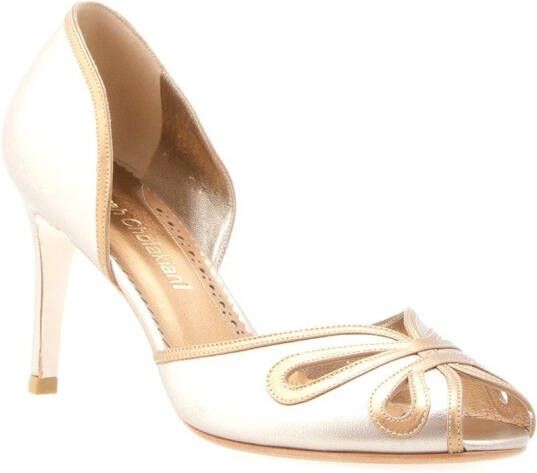 Sarah Chofakian Dancing House 75mm metallic pumps