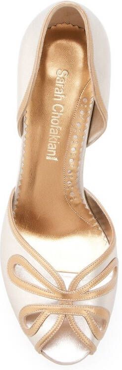 Sarah Chofakian Dancing House 75mm metallic pumps