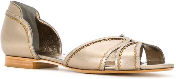 Sarah Chofakian Leren ballerina's Metallic