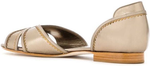 Sarah Chofakian Leren ballerina's Metallic