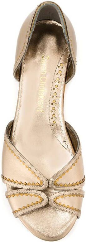 Sarah Chofakian Leren ballerina's Metallic