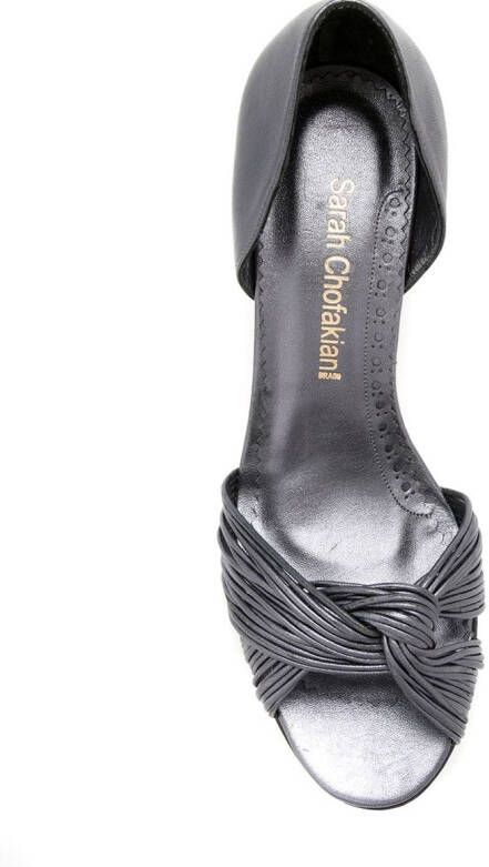 Sarah Chofakian Leren sandalen Metallic