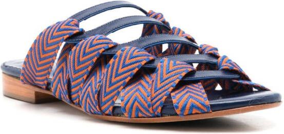 Sarah Chofakian Mia gestreepte sandalen Blauw