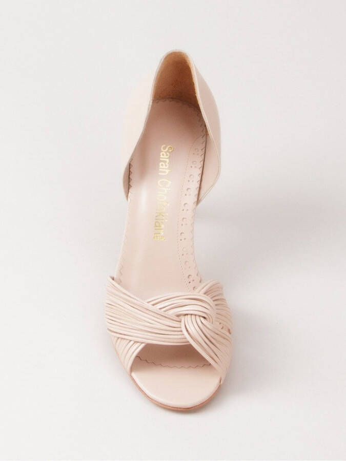 Sarah Chofakian pumps met open neus Beige