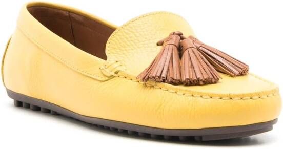 Sarah Chofakian Severine leren loafers Geel