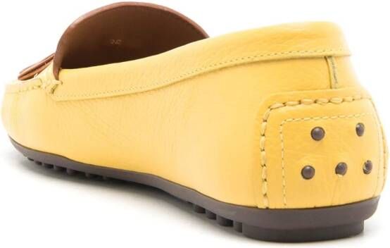 Sarah Chofakian Severine leren loafers Geel