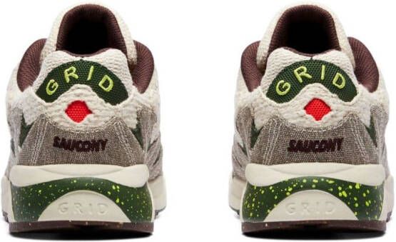 Saucony x Bodega Grid Shadow 2 "Jaunt Woven Hennep Acid Lime Red Alert Gum" sneakers Beige