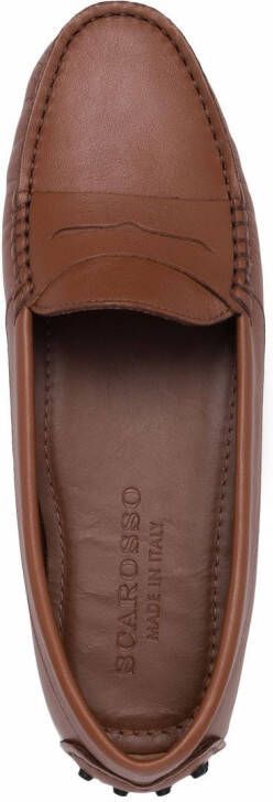 Scarosso Ashley leren loafers Bruin