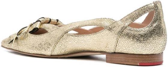 Scarosso Ballerina's met puntige neus Goud