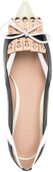 Scarosso Ballerina's met strikdetail Beige