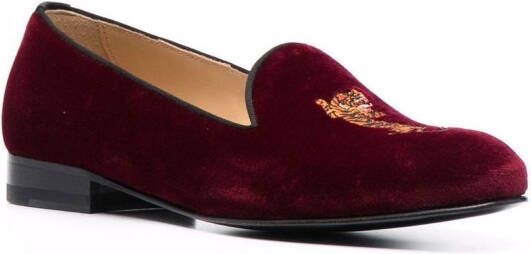 Scarosso Becky fluwelen slippers Rood