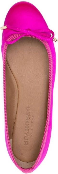 Scarosso Carla ballerina's met strikdetail Roze