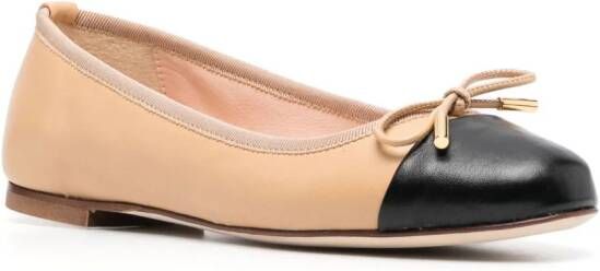 Scarosso Ballerina's met contrasterende neus Beige