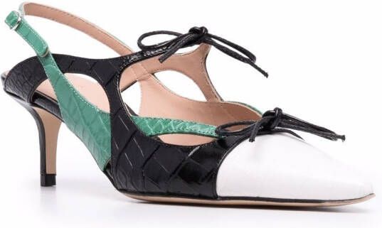 Scarosso Crush pumps met krokodillenleer-effect Groen