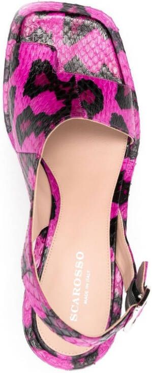 Scarosso Jill sandalen met slangenhuid-effect Roze