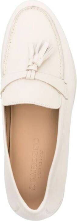 Scarosso Leandra leren loafers Wit