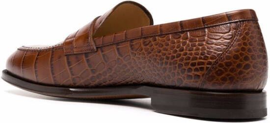 Scarosso Loafers met krokodillenleer-effect Bruin