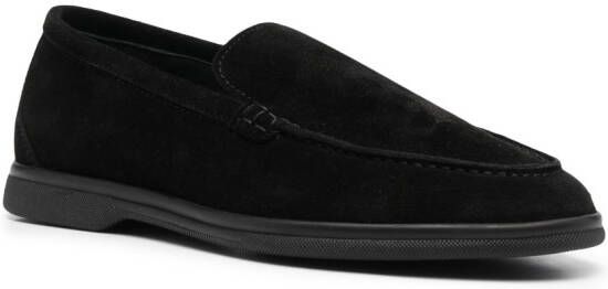 Scarosso Loafers met suède afwerking Zwart