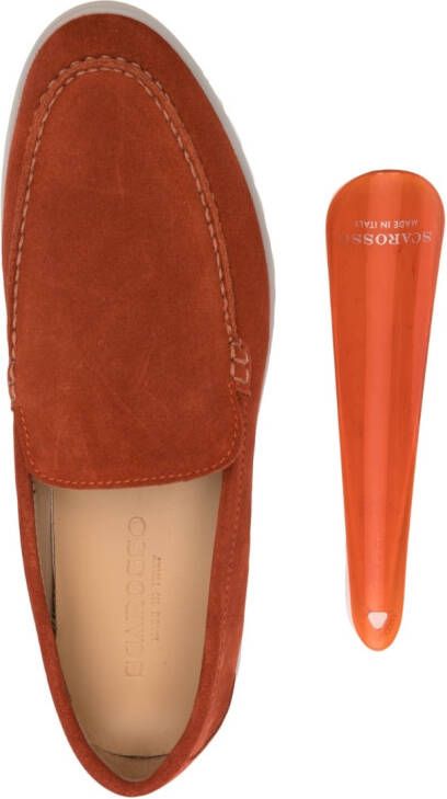 Scarosso Ludovica suède loafers Oranje