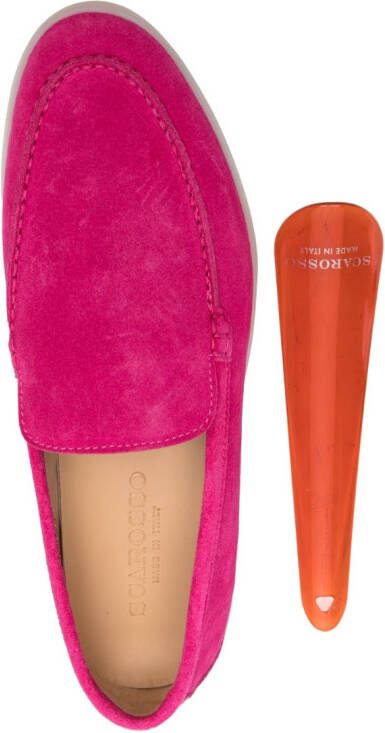 Scarosso Ludovica suède loafers Roze