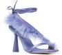 Sebastian Milano Marie A. sandalen met veren afwerking Paars - Thumbnail 2