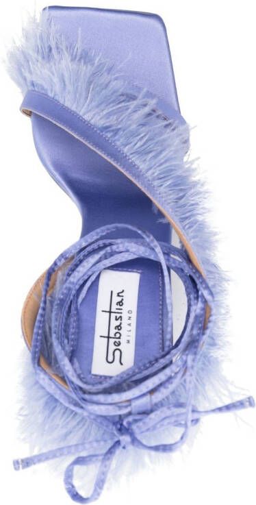 Sebastian Milano Marie A. sandalen met veren afwerking Paars