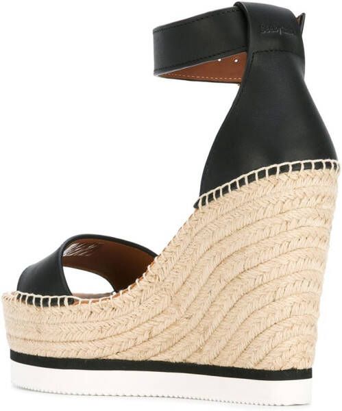 See by Chloé espadrille wedge sandals Zwart