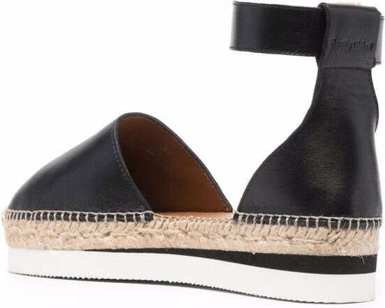 See by Chloé Glyn leren espadrilles Zwart