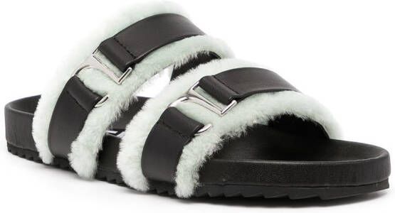 Senso Dalley sandalen met lammy afwerking Zwart