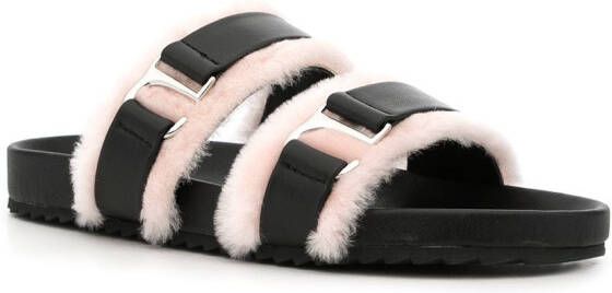 Senso Dalley sandalen met lammy afwerking Zwart