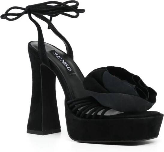 Senso Taya 135 suède sandalen Zwart