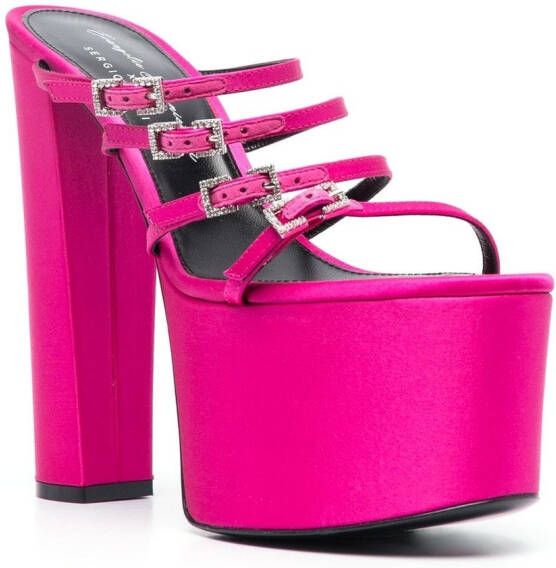 Sergio Rossi Evangelie sandalen met plateauzool Roze